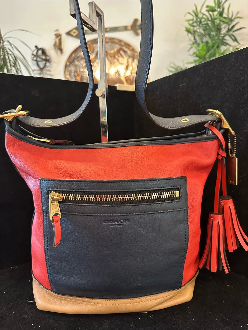 Coach #042 Legacy Colorblock Large Duffel With matching Turnlock wallet